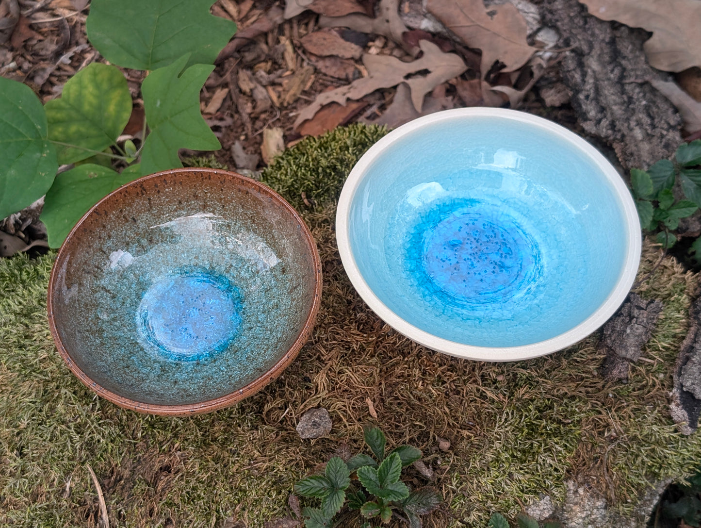 White Sands & Blue Crystal Crackle Bowl