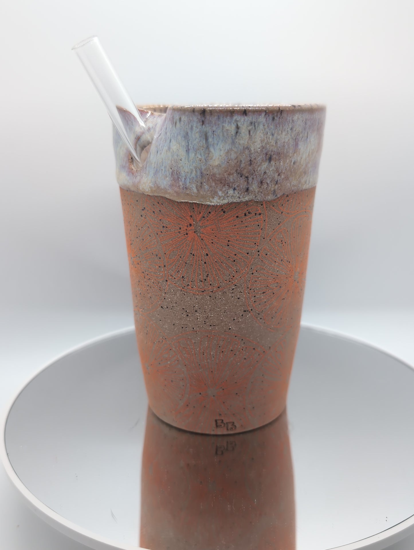Orange slice straw cup