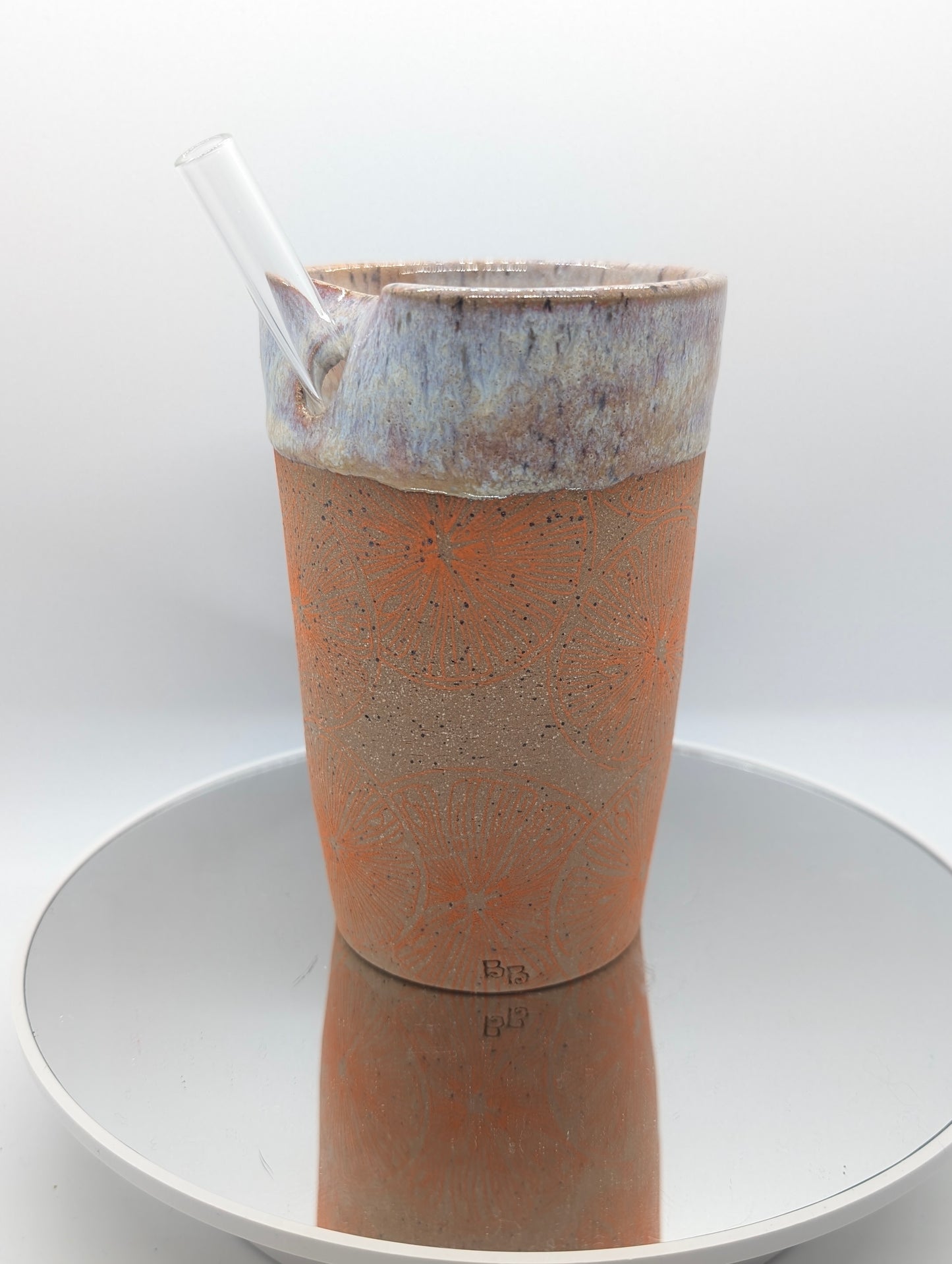 Orange slice straw cup