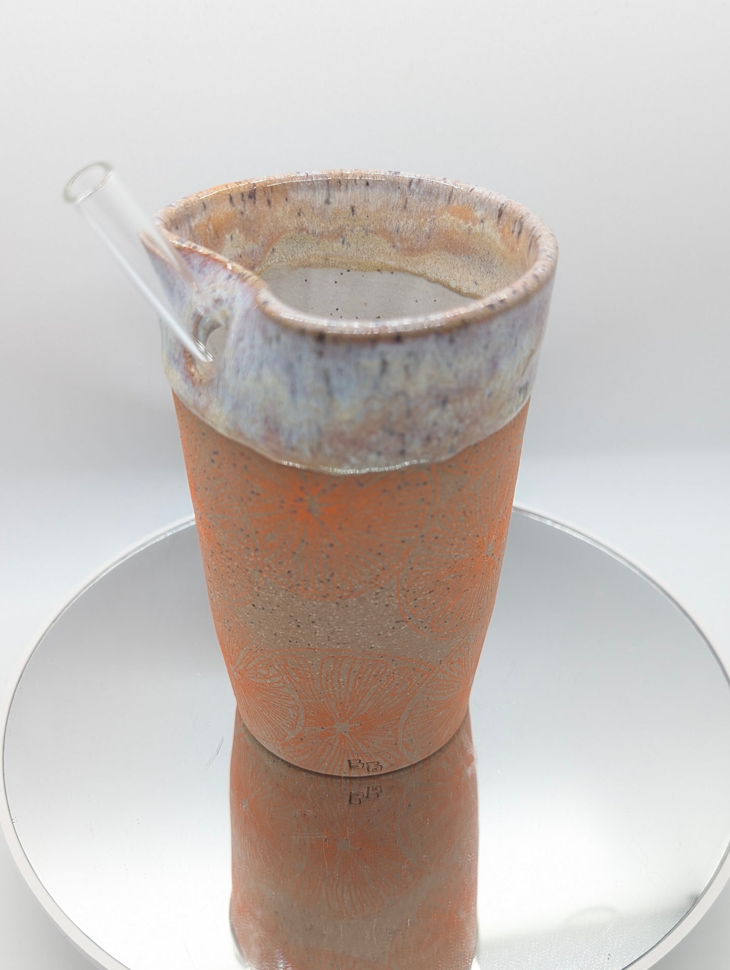 Orange slice straw cup