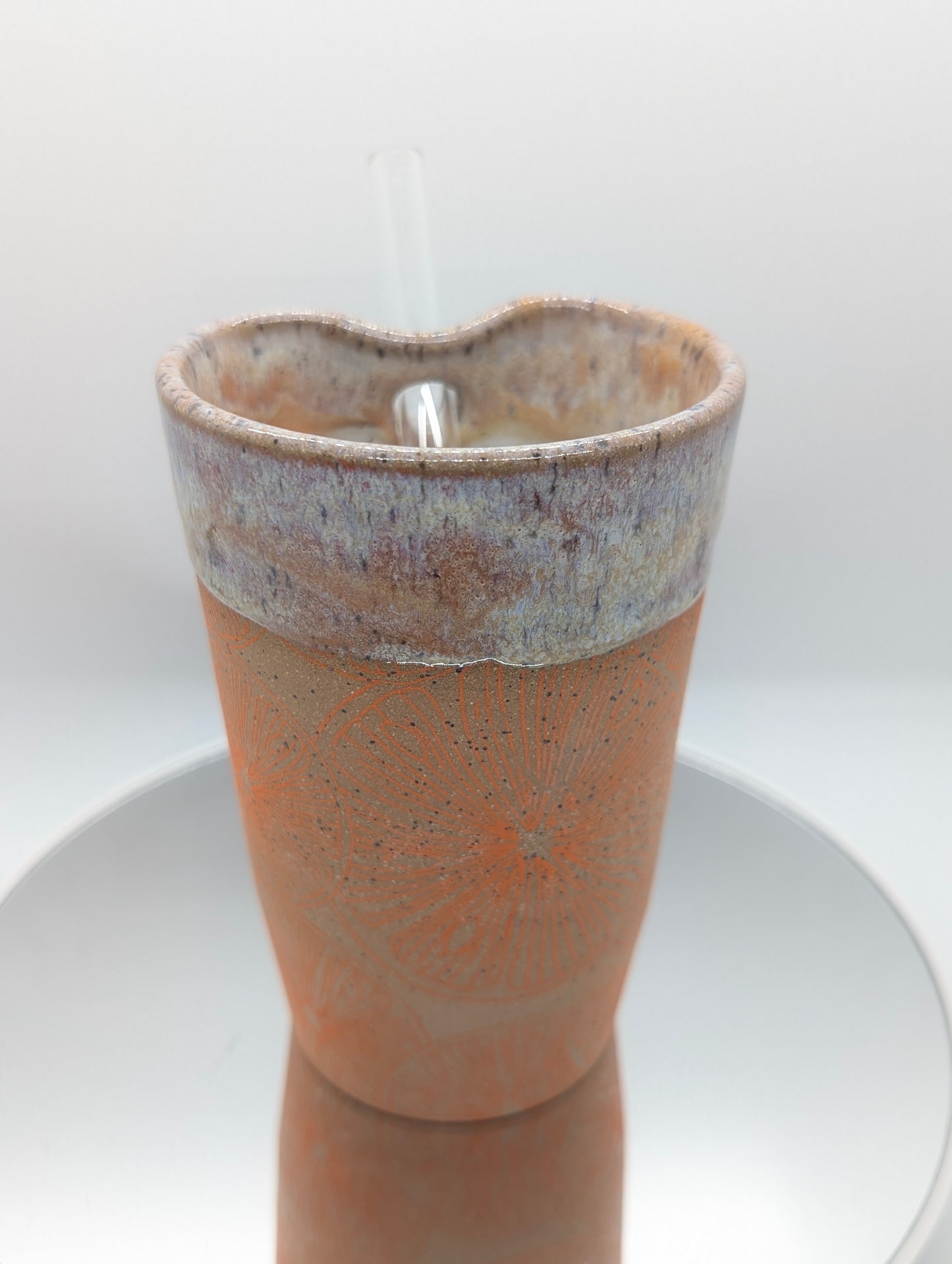 Orange slice straw cup
