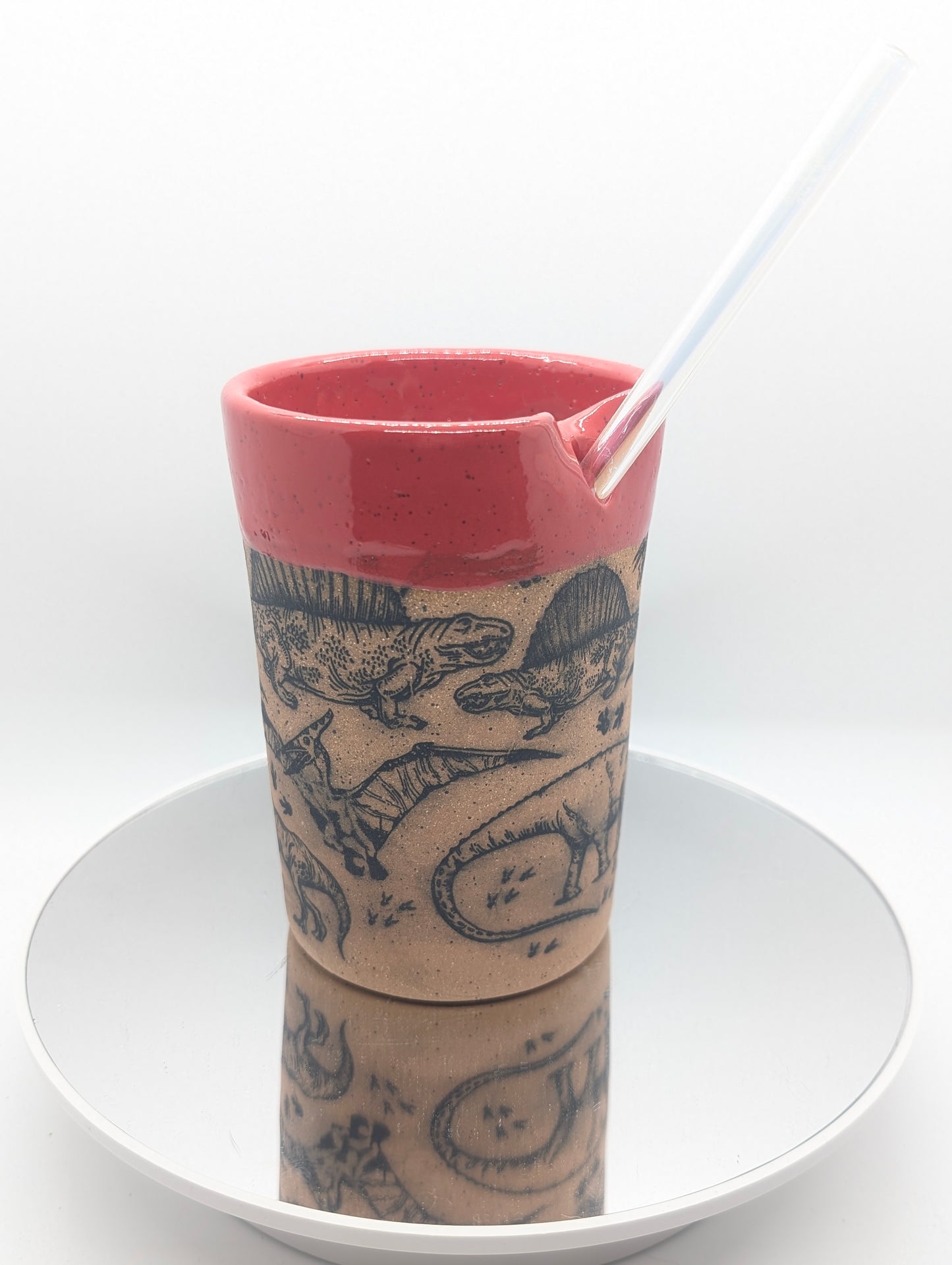 Dinosaur straw tumbler cup