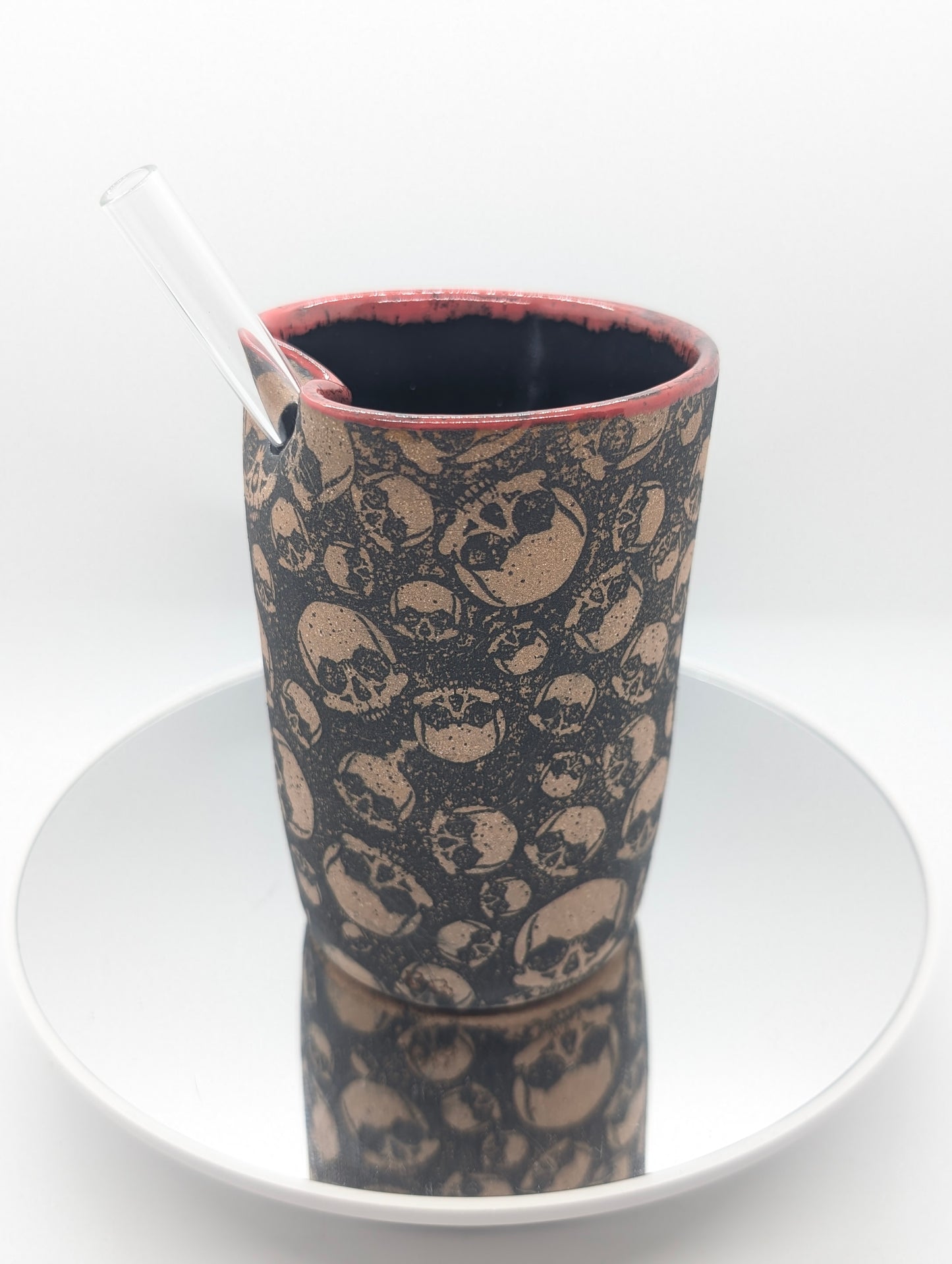 Skulls straw tumbler