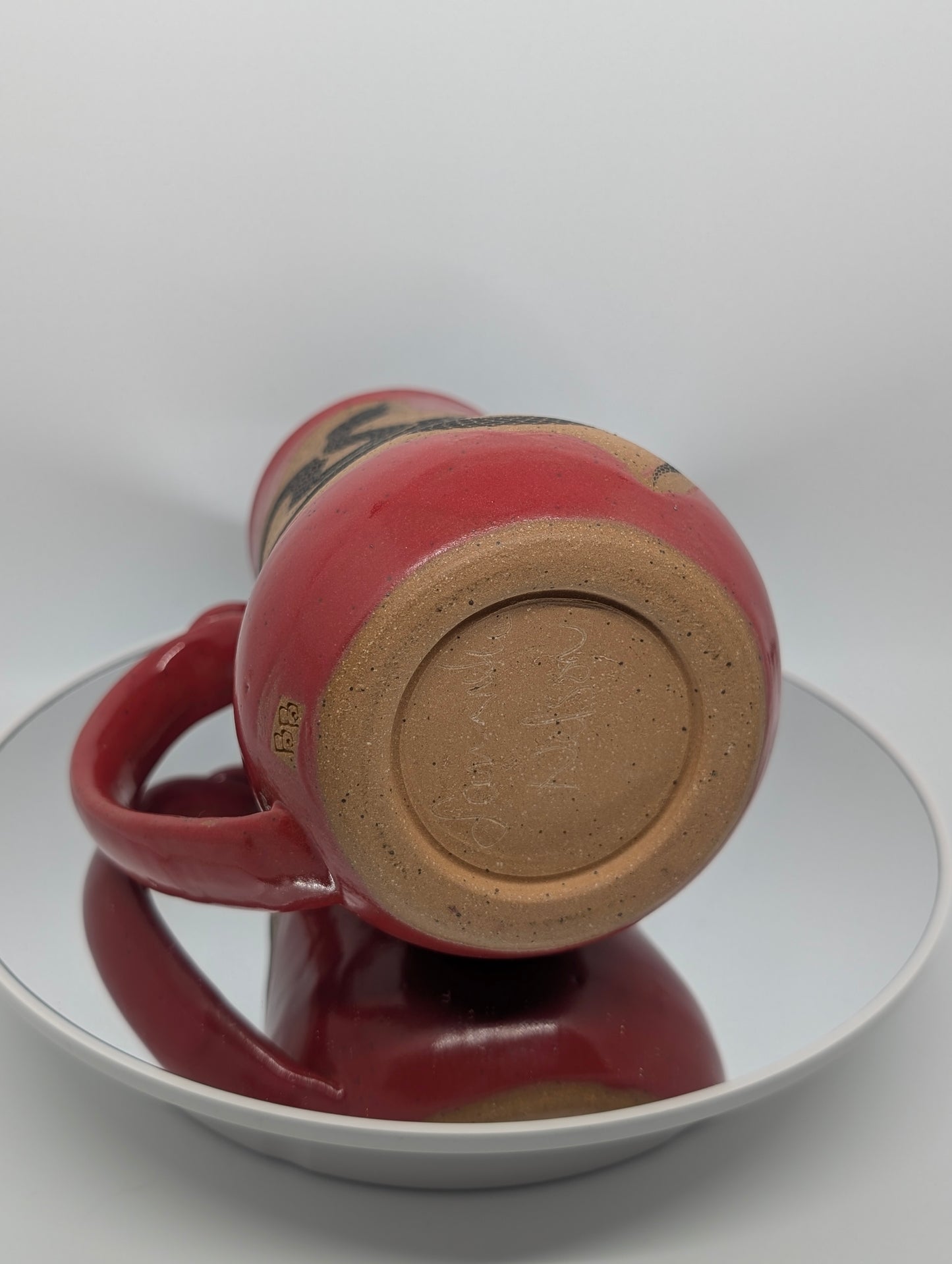 Red Snake mug with thumb rest