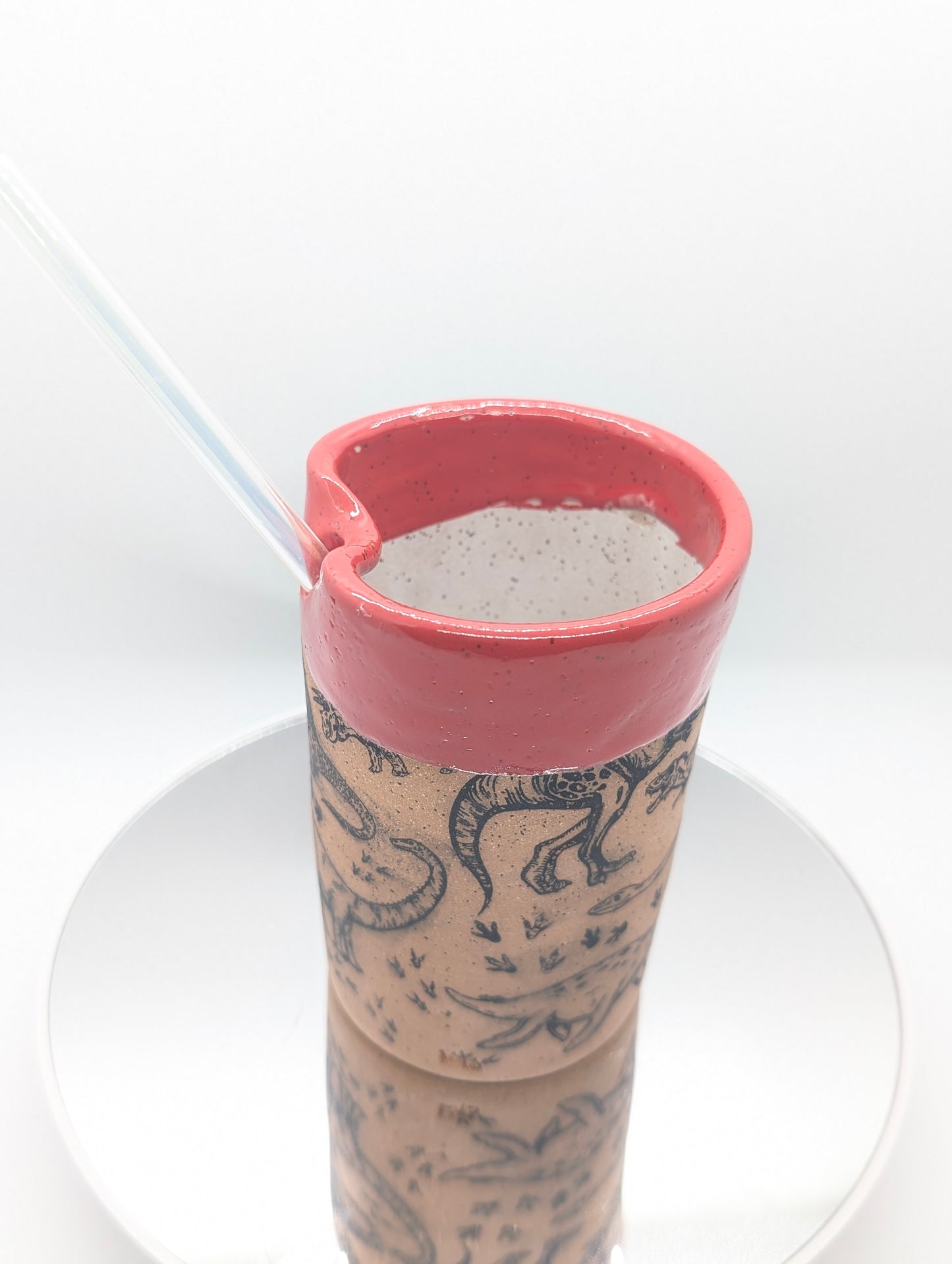 Dinosaur straw tumbler cup