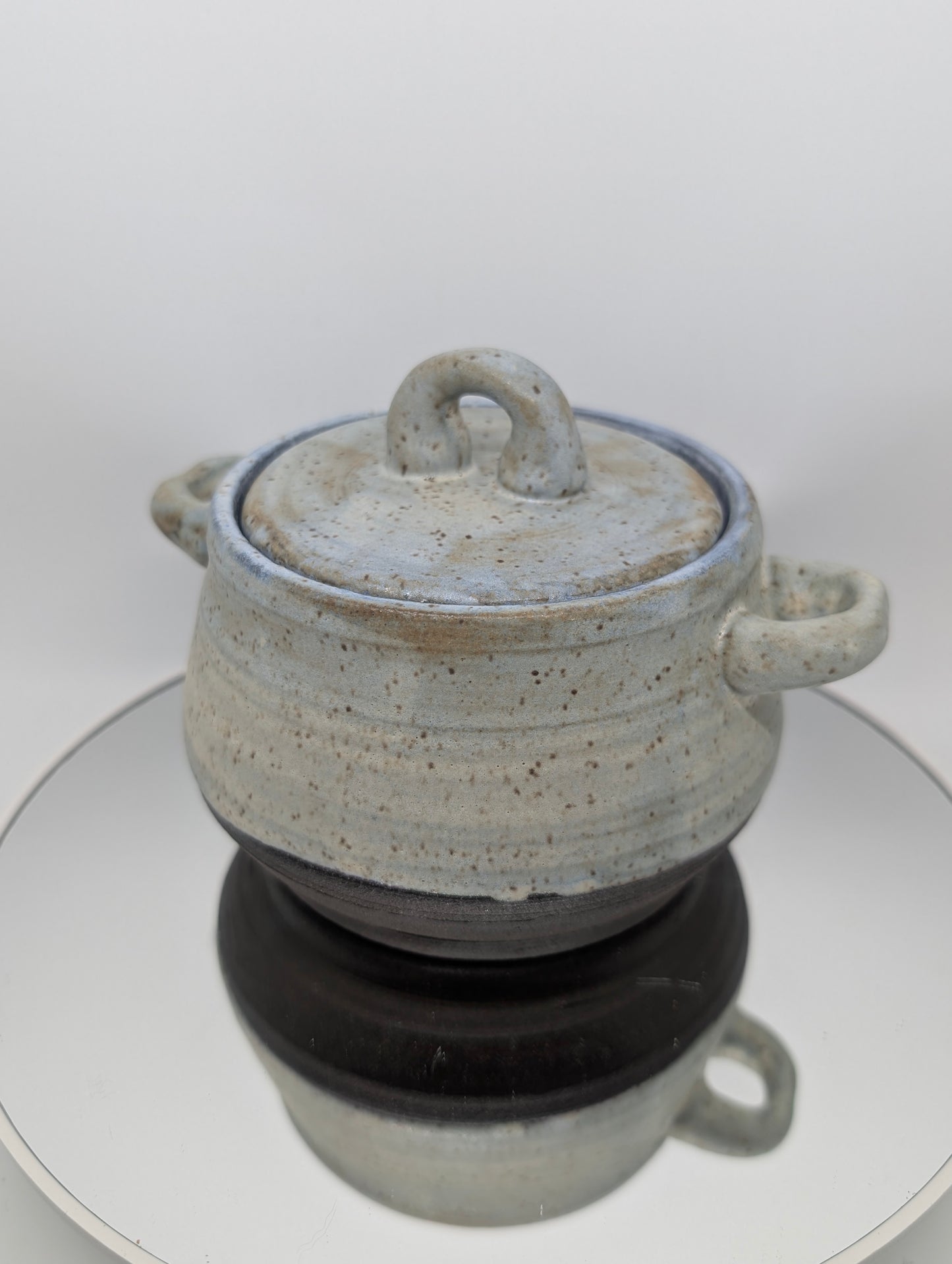 Soft blue lidded jar