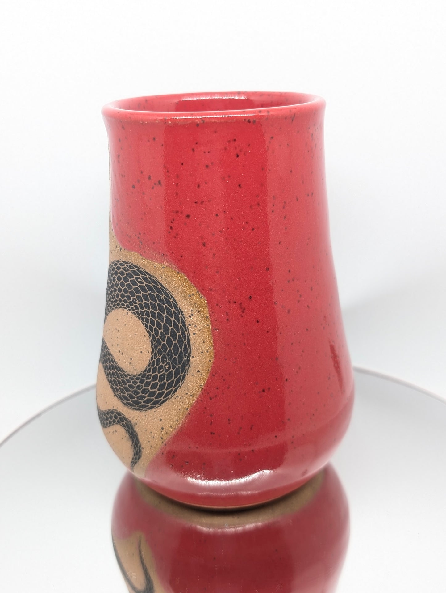 Red Snake mug with thumb rest
