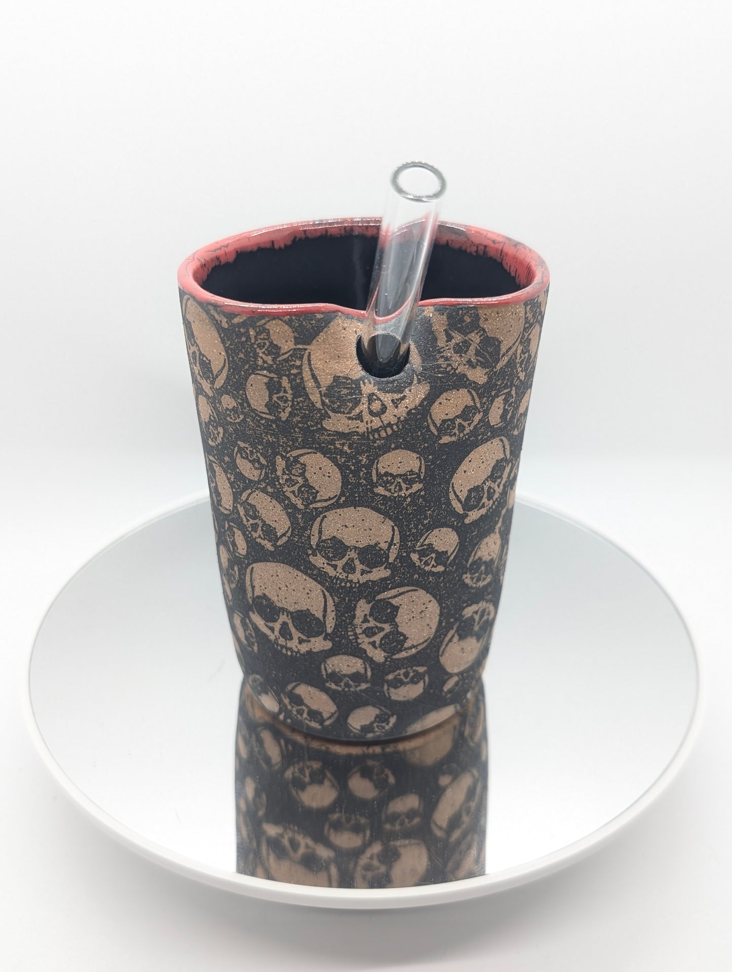 Skulls straw tumbler