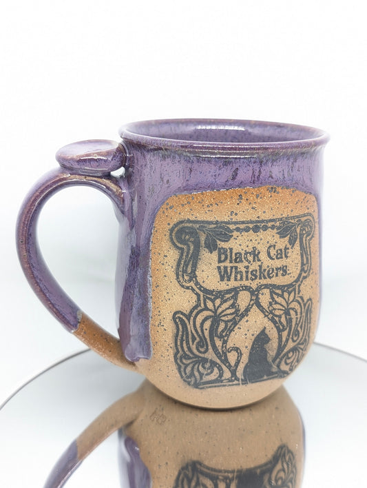 Black cat whiskers mug
