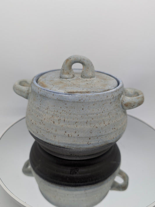 Soft blue lidded jar