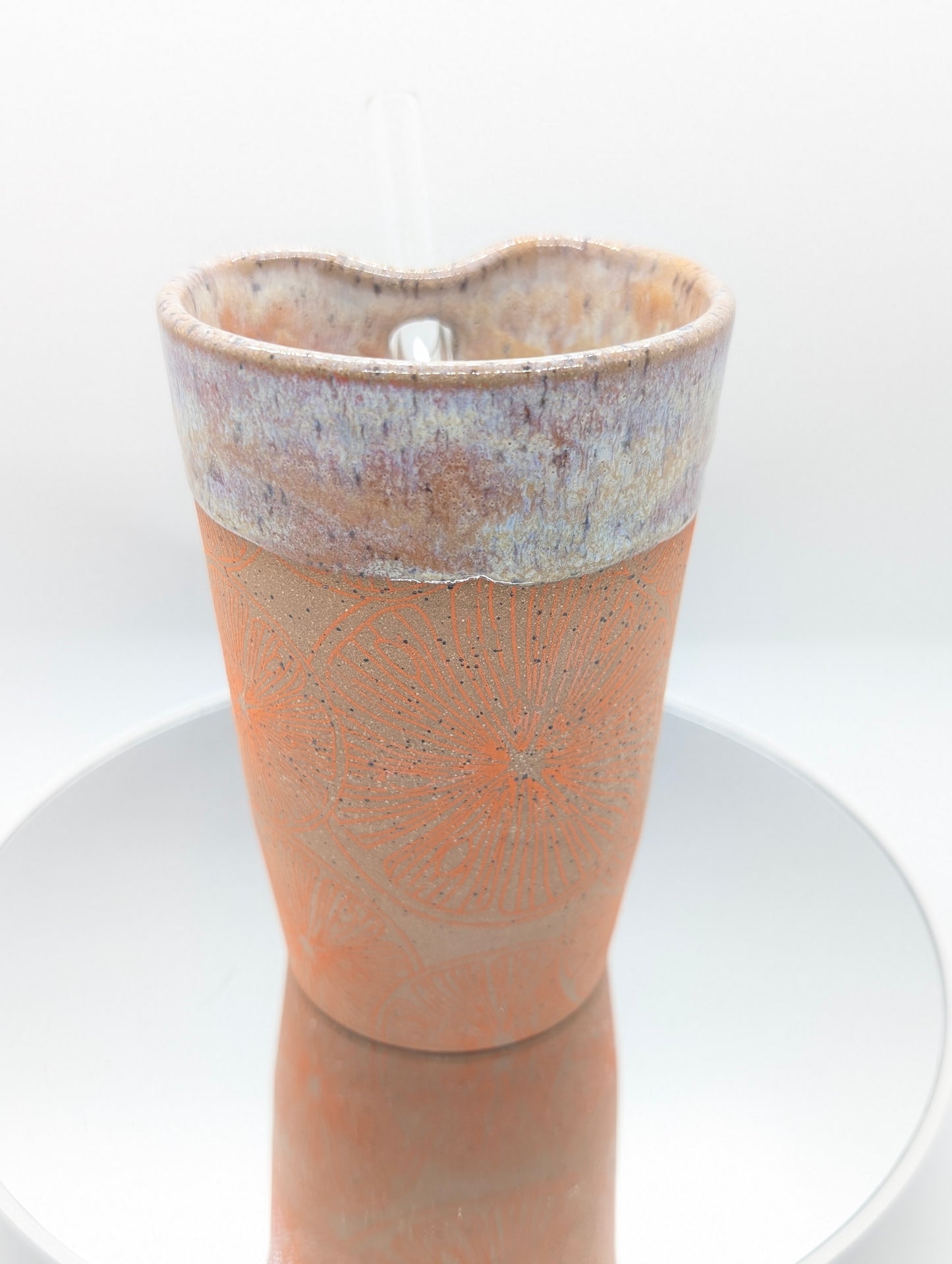 Orange slice straw cup