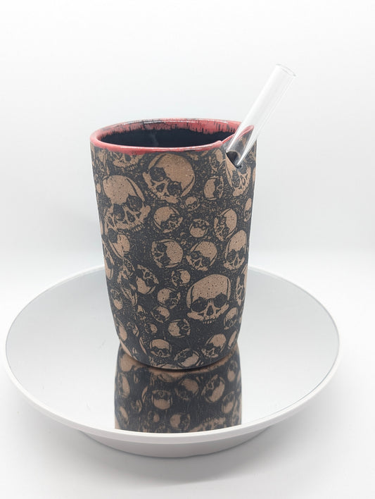 Skulls straw tumbler